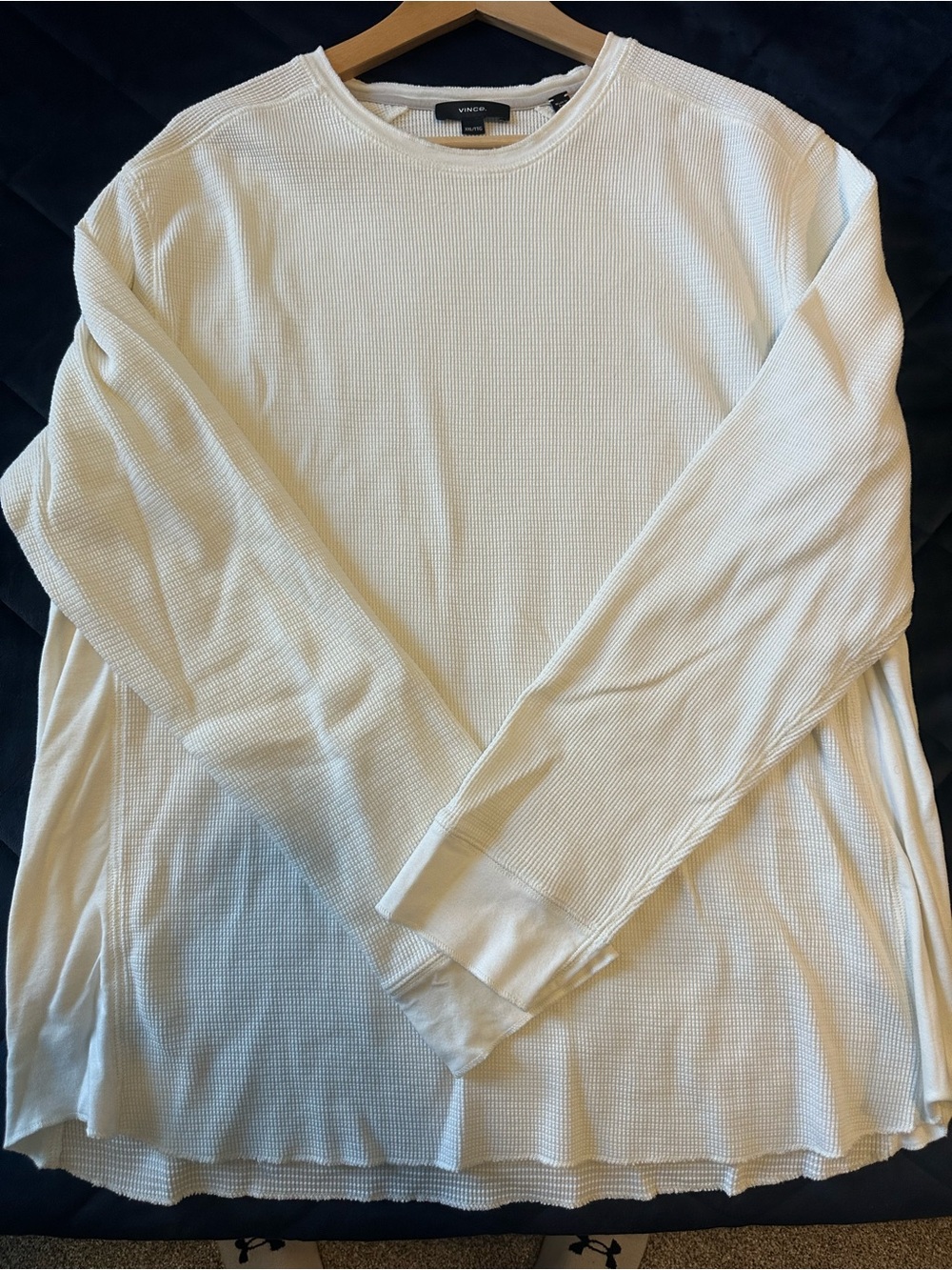 Vince Cream Waffle-Knit Crewneck Sweater